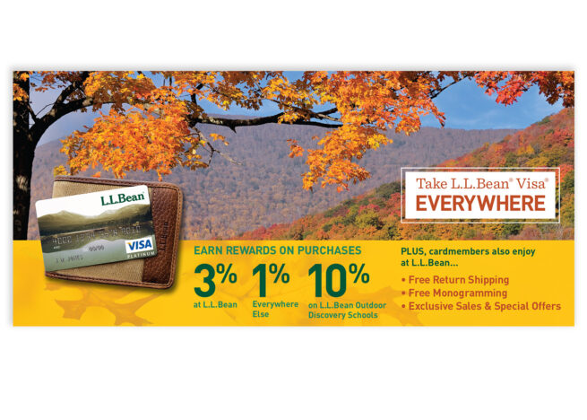 L.L.Bean credit card insert